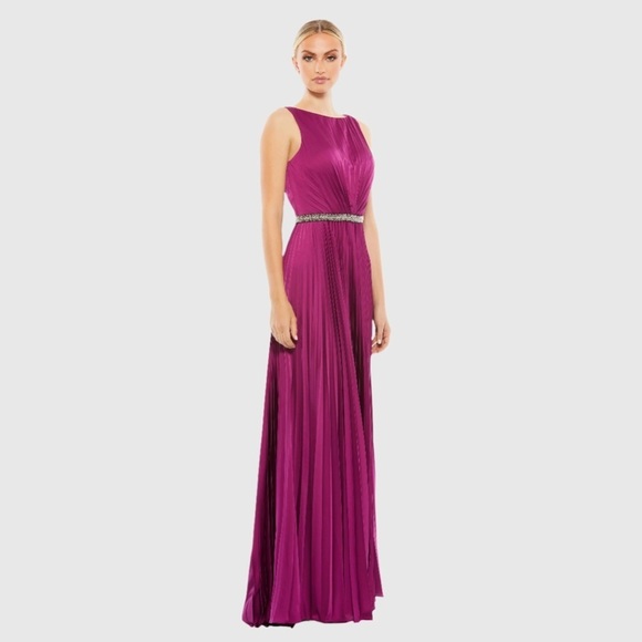 IEENA FOR MAC DUGGAL 26610 NWT Pleated Sleeveless Bateau Gown - Picture 1 of 6
